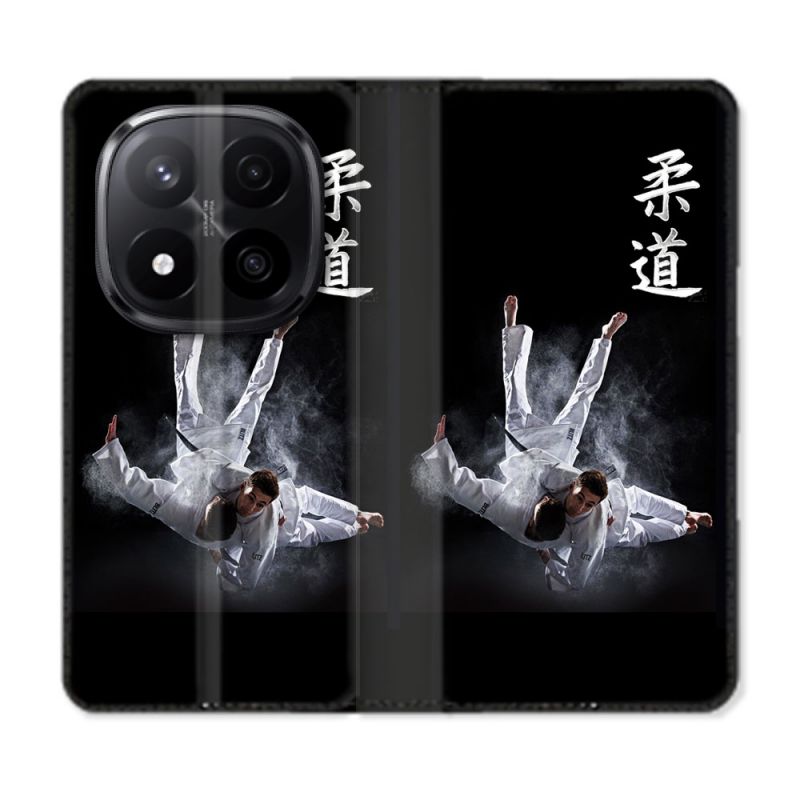 Housse Cuir Portefeuille Pour Xiaomi Redmi Note 14 PRO PLUS 5G Sport Judo Noir