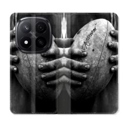 Housse Cuir Portefeuille Pour Xiaomi Redmi Note 14 PRO PLUS 5G Sport Rugby Ballon Vintage