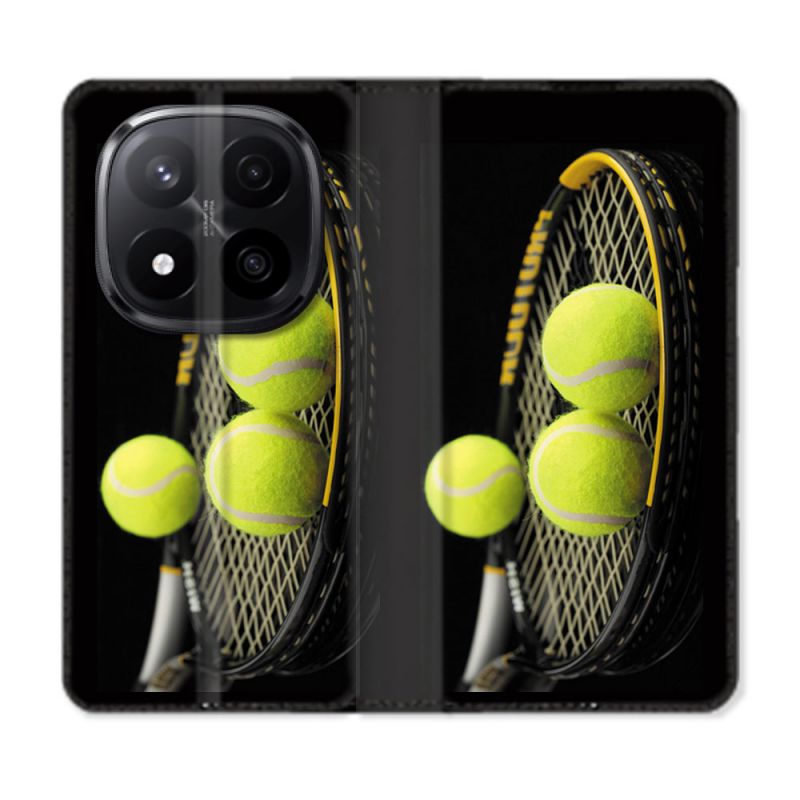 Housse Cuir Portefeuille Pour Xiaomi Redmi Note 14 PRO PLUS 5G Sport Tennis Balls
