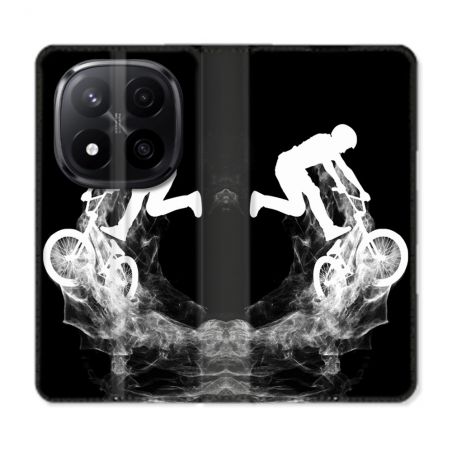 Housse Cuir Portefeuille Pour Xiaomi Redmi Note 14 PRO PLUS 5G Sport VTT Noir