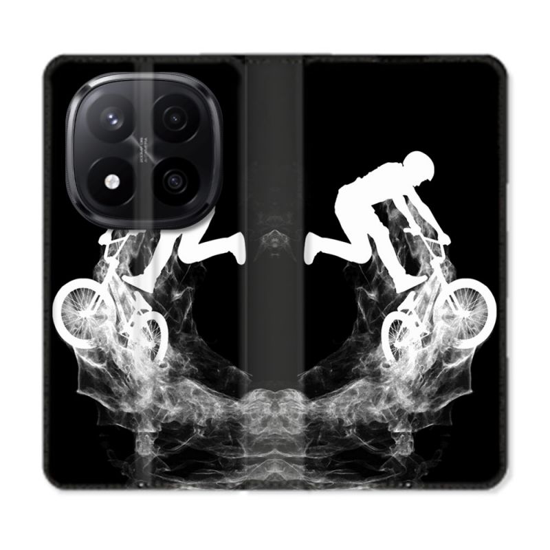 Housse Cuir Portefeuille Pour Xiaomi Redmi Note 14 PRO PLUS 5G Sport VTT Noir