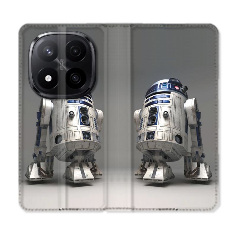Housse Cuir Portefeuille Pour Xiaomi Redmi Note 14 PRO PLUS 5G Star Wars - R2D2