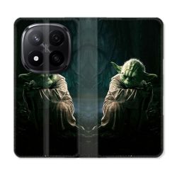 Housse Cuir Portefeuille Pour Xiaomi Redmi Note 14 PRO PLUS 5G Star Wars - Yoda sombre