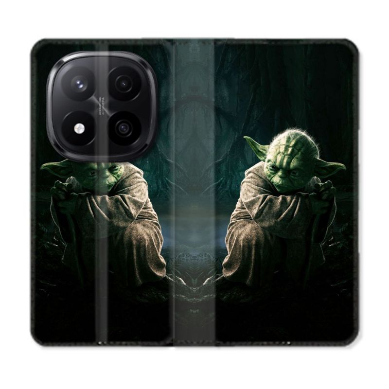 Housse Cuir Portefeuille Pour Xiaomi Redmi Note 14 PRO PLUS 5G Star Wars - Yoda sombre