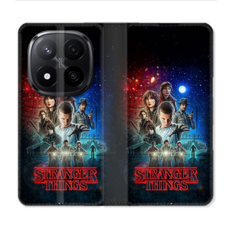 Housse Cuir Portefeuille Pour Xiaomi Redmi Note 14 PRO PLUS 5G Stranger Things Affiche 1
