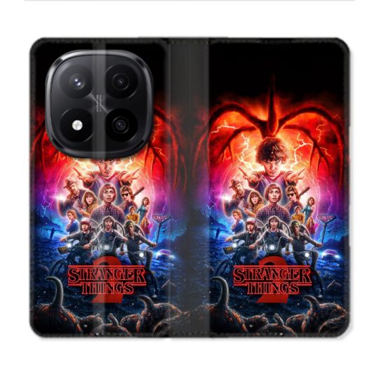 Housse Cuir Portefeuille Pour Xiaomi Redmi Note 14 PRO PLUS 5G Stranger Things Affiche 2