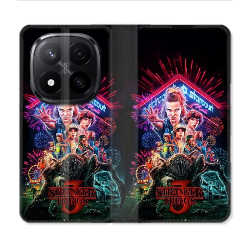 Housse Cuir Portefeuille Pour Xiaomi Redmi Note 14 PRO PLUS 5G Stranger Things Affiche 3