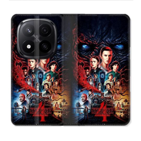 Housse Cuir Portefeuille Pour Xiaomi Redmi Note 14 PRO PLUS 5G Stranger Things Affiche 4