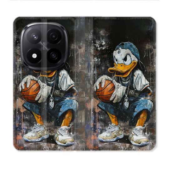 Housse Cuir Portefeuille Pour Xiaomi Redmi Note 14 PRO PLUS 5G Street Art Donald Duck