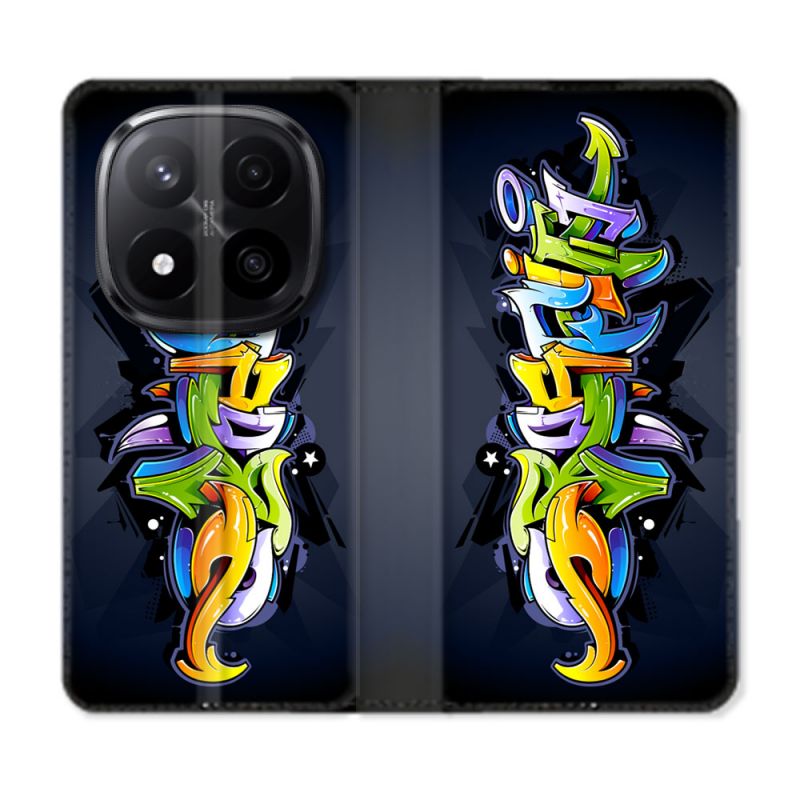 Housse Cuir Portefeuille Pour Xiaomi Redmi Note 14 PRO PLUS 5G Street Art Graffiti