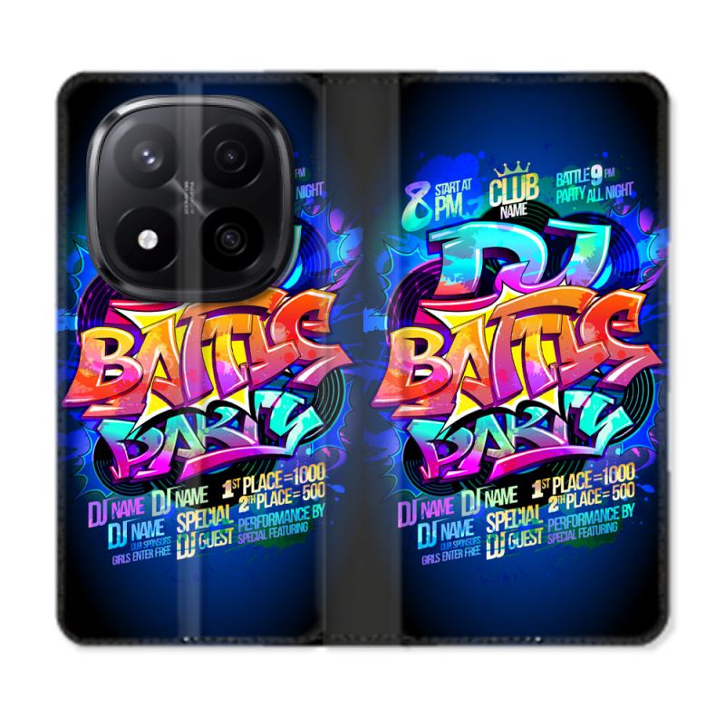 Housse Cuir Portefeuille Pour Xiaomi Redmi Note 14 PRO PLUS 5G Street Art Rap