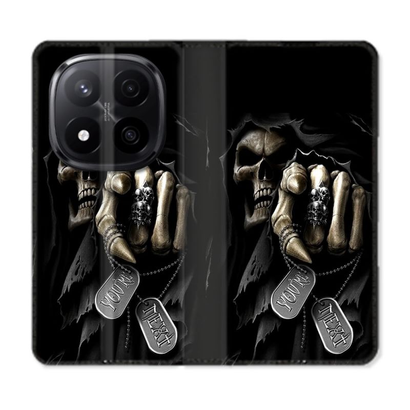 Housse Cuir Portefeuille Pour Xiaomi Redmi Note 14 PRO PLUS 5G Tete de Mort Your Next