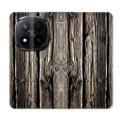 Housse Cuir Portefeuille Pour Xiaomi Redmi Note 14 PRO PLUS 5G Texture Bois