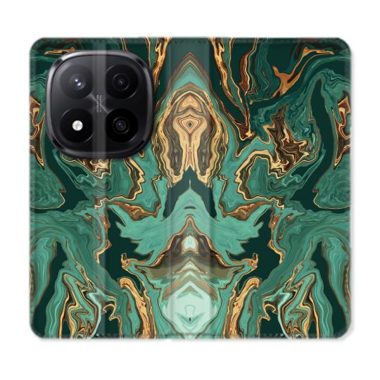 Housse Cuir Portefeuille Pour Xiaomi Redmi Note 14 PRO PLUS 5G Texture Marbre Vert