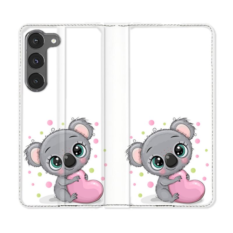 Housse Cuir Portefeuille Pour Samsung Galaxy A26 5G Animal Koala Cœur