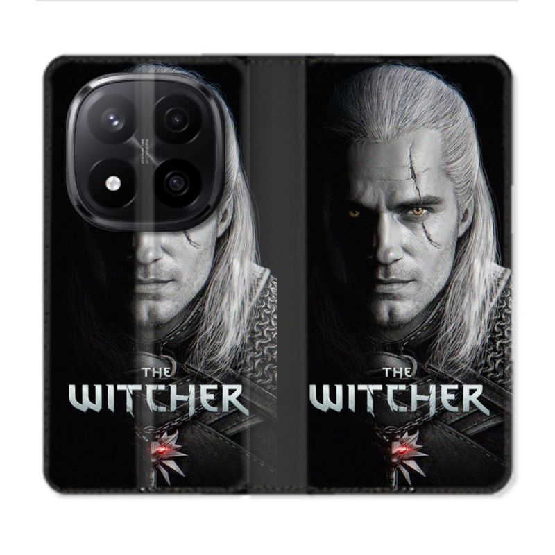Housse Cuir Portefeuille Pour Xiaomi Redmi Note 14 PRO PLUS 5G The Witcher Noir