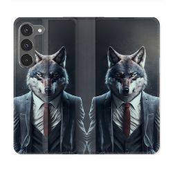 Housse Cuir Portefeuille Pour Samsung Galaxy A26 5G Animal Loup Business