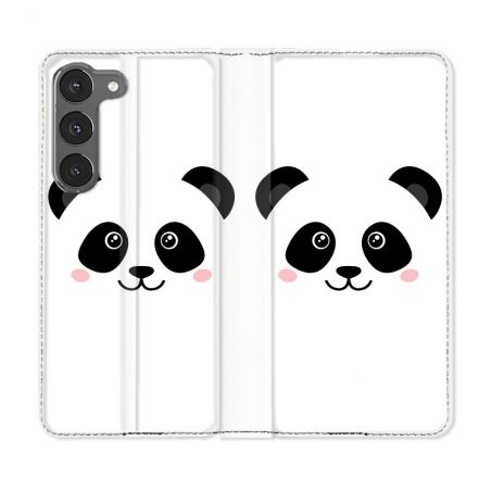 Housse Cuir Portefeuille Pour Samsung Galaxy A26 5G Animal Panda Blanc