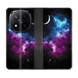 Housse Cuir Portefeuille Pour Xiaomi Redmi Note 14 PRO PLUS 5G Univers Bleu Violet