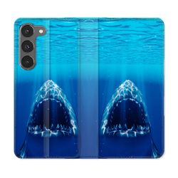 Housse Cuir Portefeuille Pour Samsung Galaxy A26 5G Animal Requin Dent