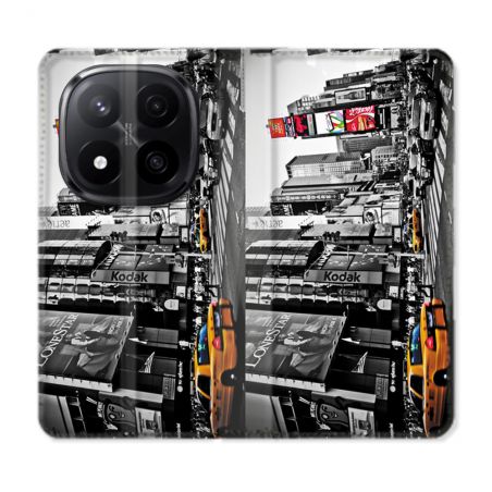 Housse Cuir Portefeuille Pour Xiaomi Redmi Note 14 PRO PLUS 5G Voyage Amerique USA New York Taxi