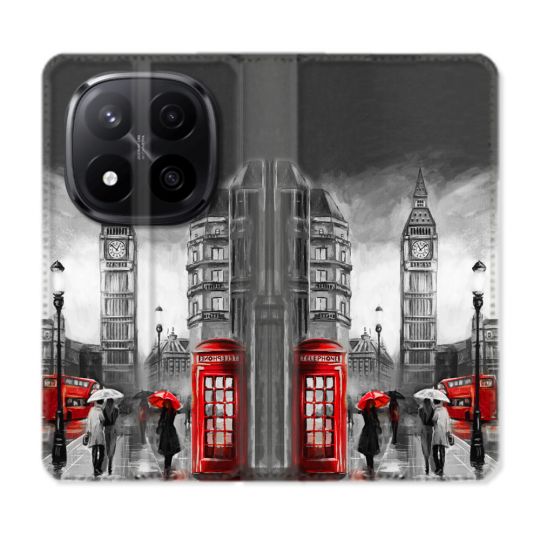 Housse Cuir Portefeuille Pour Xiaomi Redmi Note 14 PRO PLUS 5G Voyage Angleterre Londres Vintage