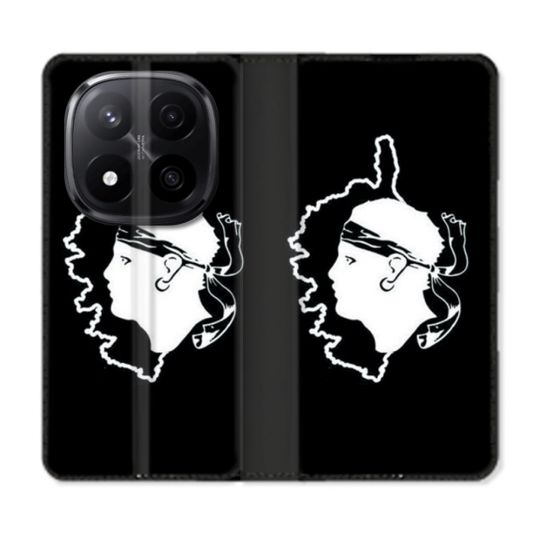 Housse Cuir Portefeuille Pour Xiaomi Redmi Note 14 PRO PLUS 5G Voyage Corse Noir