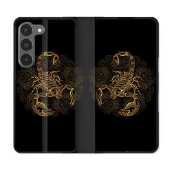 Housse Cuir Portefeuille Pour Samsung Galaxy A26 5G Animal Scorpion Fresque