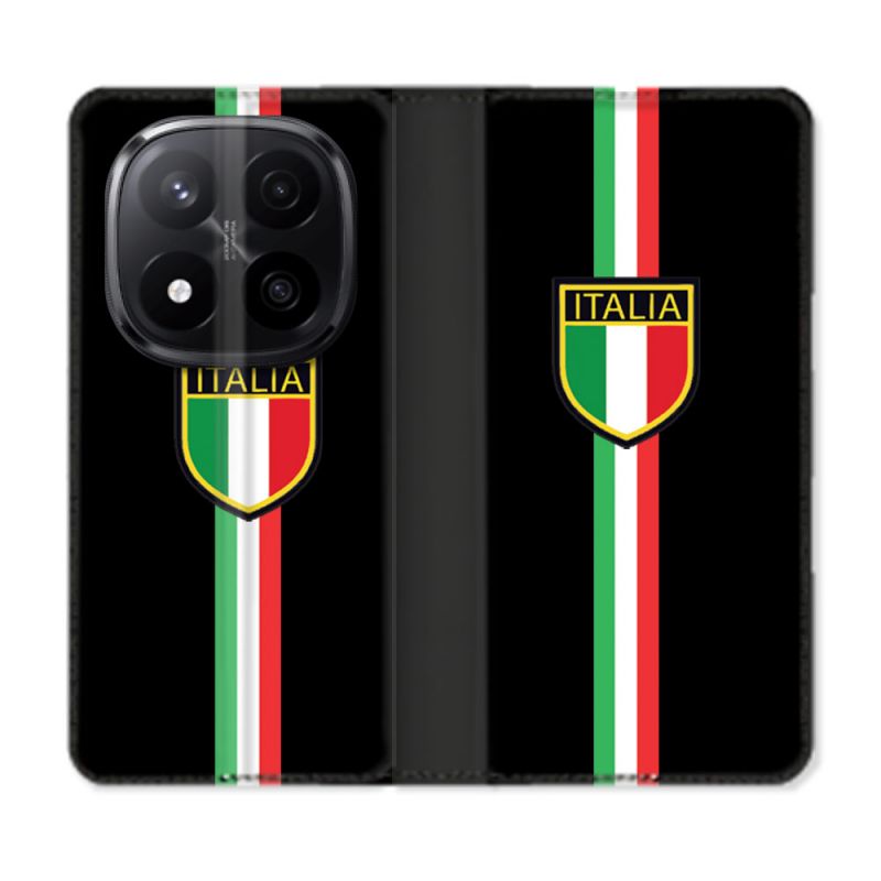 Housse Cuir Portefeuille Pour Xiaomi Redmi Note 14 PRO PLUS 5G Voyage Italie 3 Noir