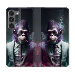 Housse Cuir Portefeuille Pour Samsung Galaxy A26 5G Animal Singe Business