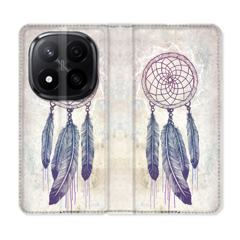 Housse Cuir Portefeuille Pour Xiaomi Redmi Note 14 PRO PLUS 5G Zen Attrape Reve Blanc