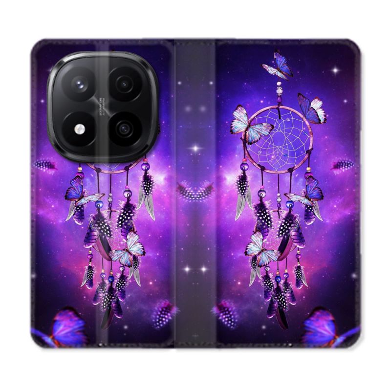 Housse Cuir Portefeuille Pour Xiaomi Redmi Note 14 PRO PLUS 5G Zen Attrape Reve Papillon