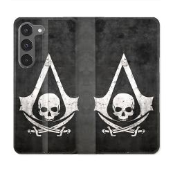 Housse Cuir Portefeuille Pour Samsung Galaxy A26 5G Assassin Creed Tete Mort