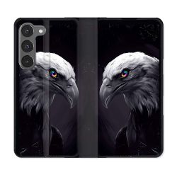 Housse Cuir Portefeuille Pour Samsung Galaxy A36 5G Animal Aigle Royal Noir