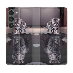 Housse Cuir Portefeuille Pour Samsung Galaxy A36 5G Animal Chat Reflet