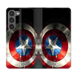 Housse Cuir Portefeuille Pour Samsung Galaxy A26 5G Captain America Bouclier