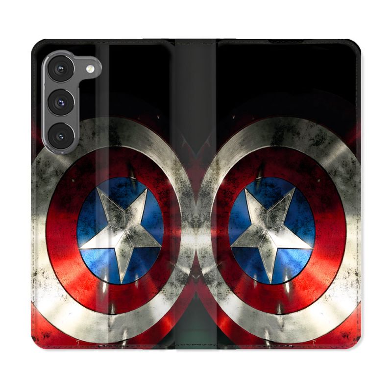 Housse Cuir Portefeuille Pour Samsung Galaxy A26 5G Captain America Bouclier