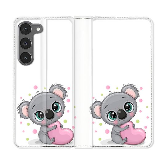Housse Cuir Portefeuille Pour Samsung Galaxy A36 5G Animal Koala Cœur