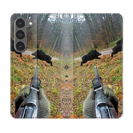 Housse Cuir Portefeuille Pour Samsung Galaxy A26 5G Chasse Vision Tir