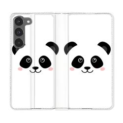 Housse Cuir Portefeuille Pour Samsung Galaxy A36 5G Animal Panda Blanc