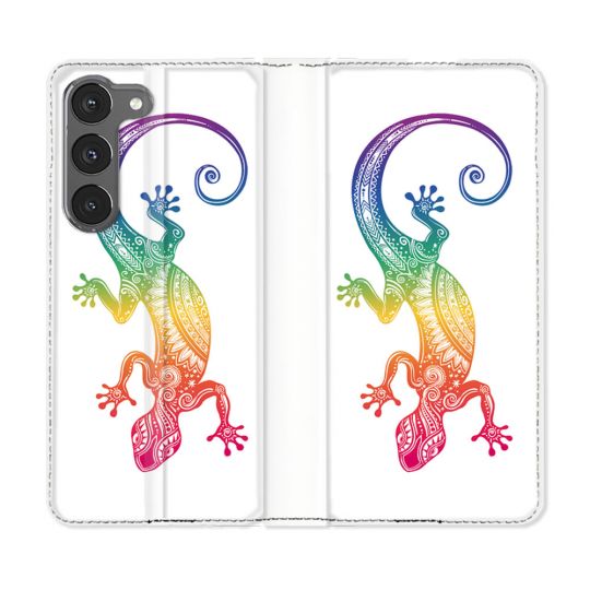 Housse Cuir Portefeuille Pour Samsung Galaxy A36 5G Animal Salamandre Color