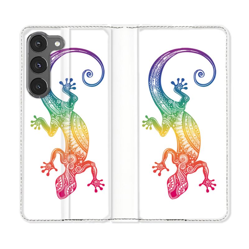 Housse Cuir Portefeuille Pour Samsung Galaxy A36 5G Animal Salamandre Color