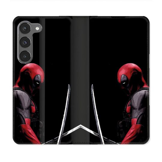 Housse Cuir Portefeuille Pour Samsung Galaxy A26 5G Deadpool Epee