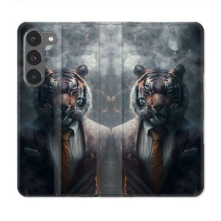 Housse Cuir Portefeuille Pour Samsung Galaxy A36 5G Animal Tigre Business