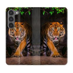 Housse Cuir Portefeuille Pour Samsung Galaxy A36 5G Animal Tigre Jungle