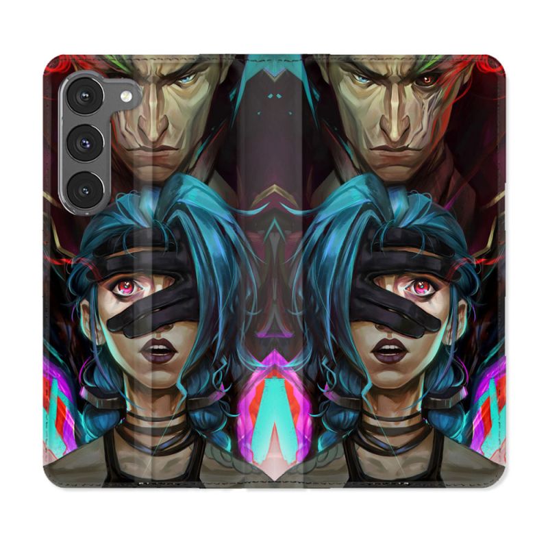 Housse Cuir Portefeuille Pour Samsung Galaxy A36 5G Arcane Jinx Bleu