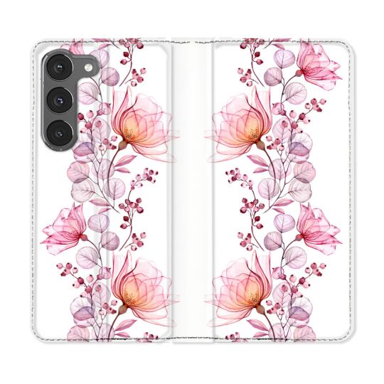 Housse Cuir Portefeuille Pour Samsung Galaxy A26 5G Fleur Eclosion