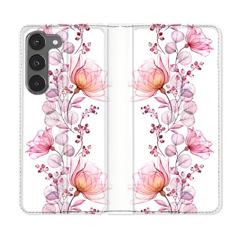 Housse Cuir Portefeuille Pour Samsung Galaxy A26 5G Fleur Eclosion