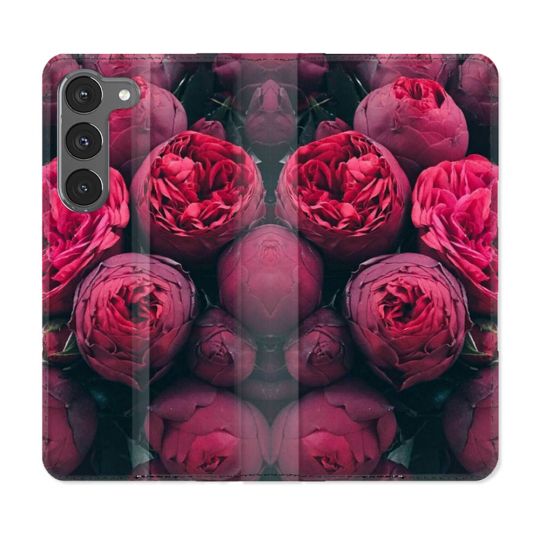 Housse Cuir Portefeuille Pour Samsung Galaxy A26 5G Fleur Pivoine