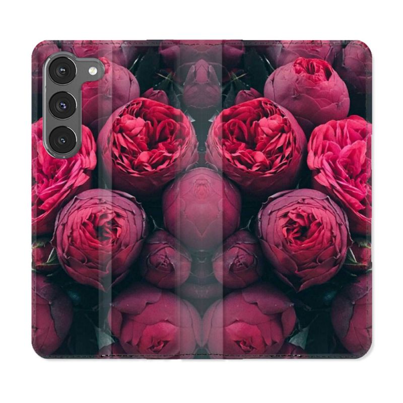 Housse Cuir Portefeuille Pour Samsung Galaxy A26 5G Fleur Pivoine